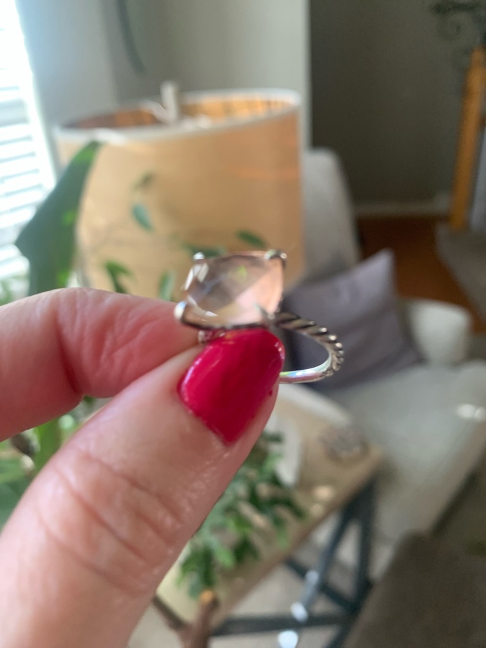 David Yurman Morganite Twisted Cable Ring